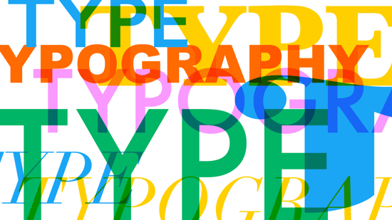 Various colored texts overlapping each other and spelling out