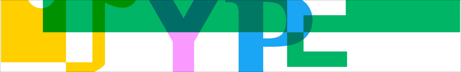 Various colored texts overlapping each other and spelling out "type" or "typography"