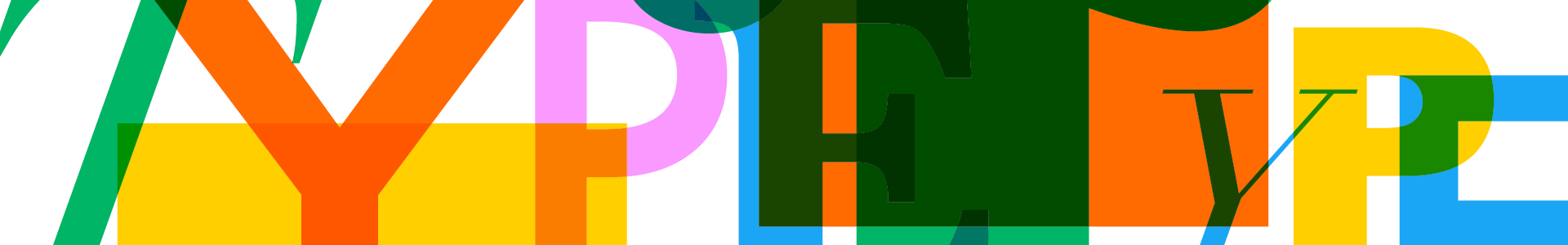 Various colored texts overlapping each other and spelling out "type" or "typography"